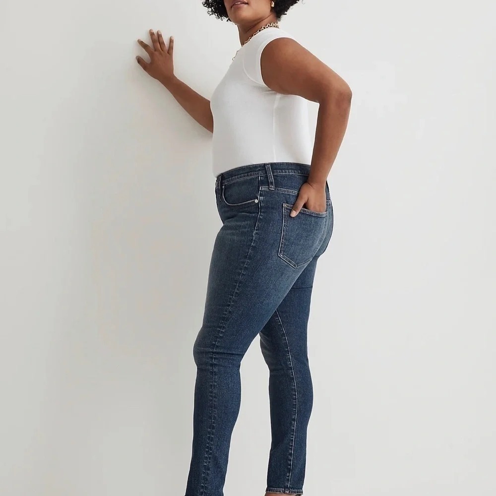 Madewell Skinny Skinny Jeans 32 Blue Dark Wash High Rise Stretch Minimalist - Picture 6 of 6